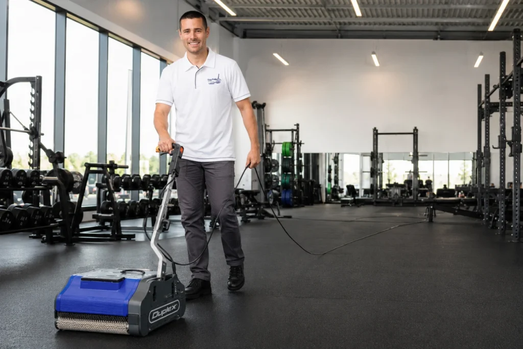 Gym Floor Cleaning with Duplex 420